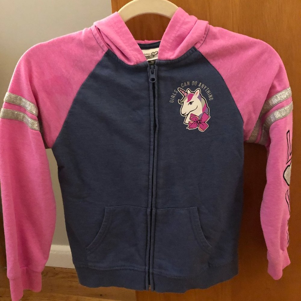 JoJo Siwa Lightweight full-zip hoody.  Bow on hood.  Super cute. Size 10-12.